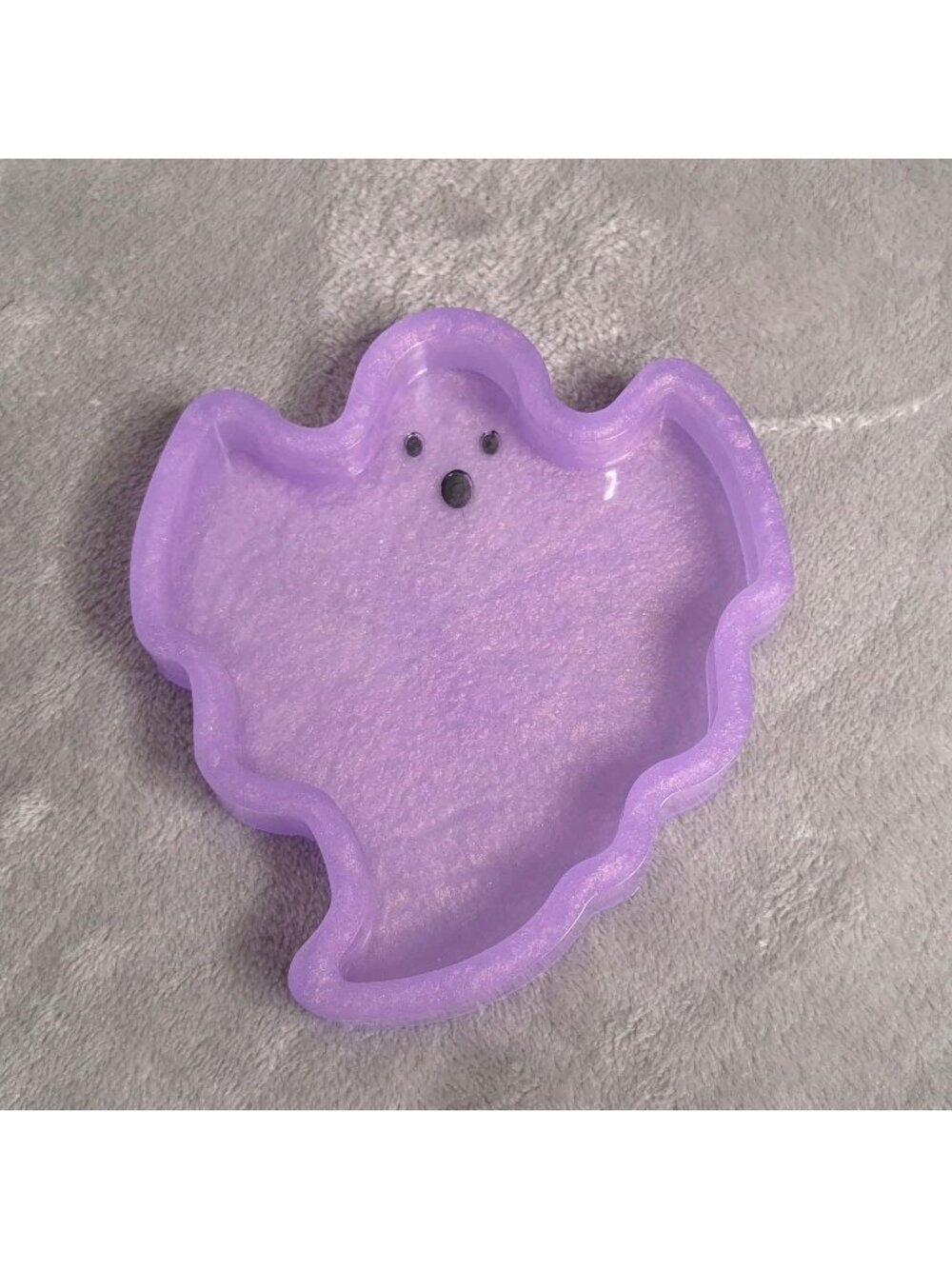 Handmade Purple Ghost-Shaped Resin Tray For Jewelry Trinkets Candy